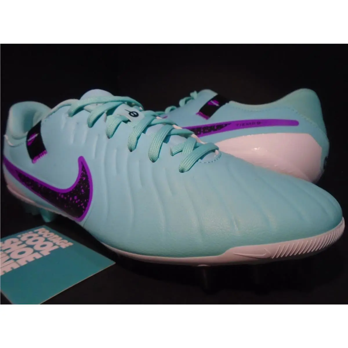 Nike Legend 10 Academy AG Soccer Cleats Turquoise Blue White Black Fuchsia 7.5