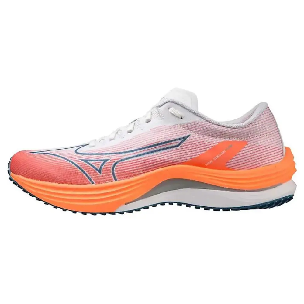 Mizuno Wave Rebellion Flash 411392-0073 Men`s White Silver Running Shoes DWA1094
