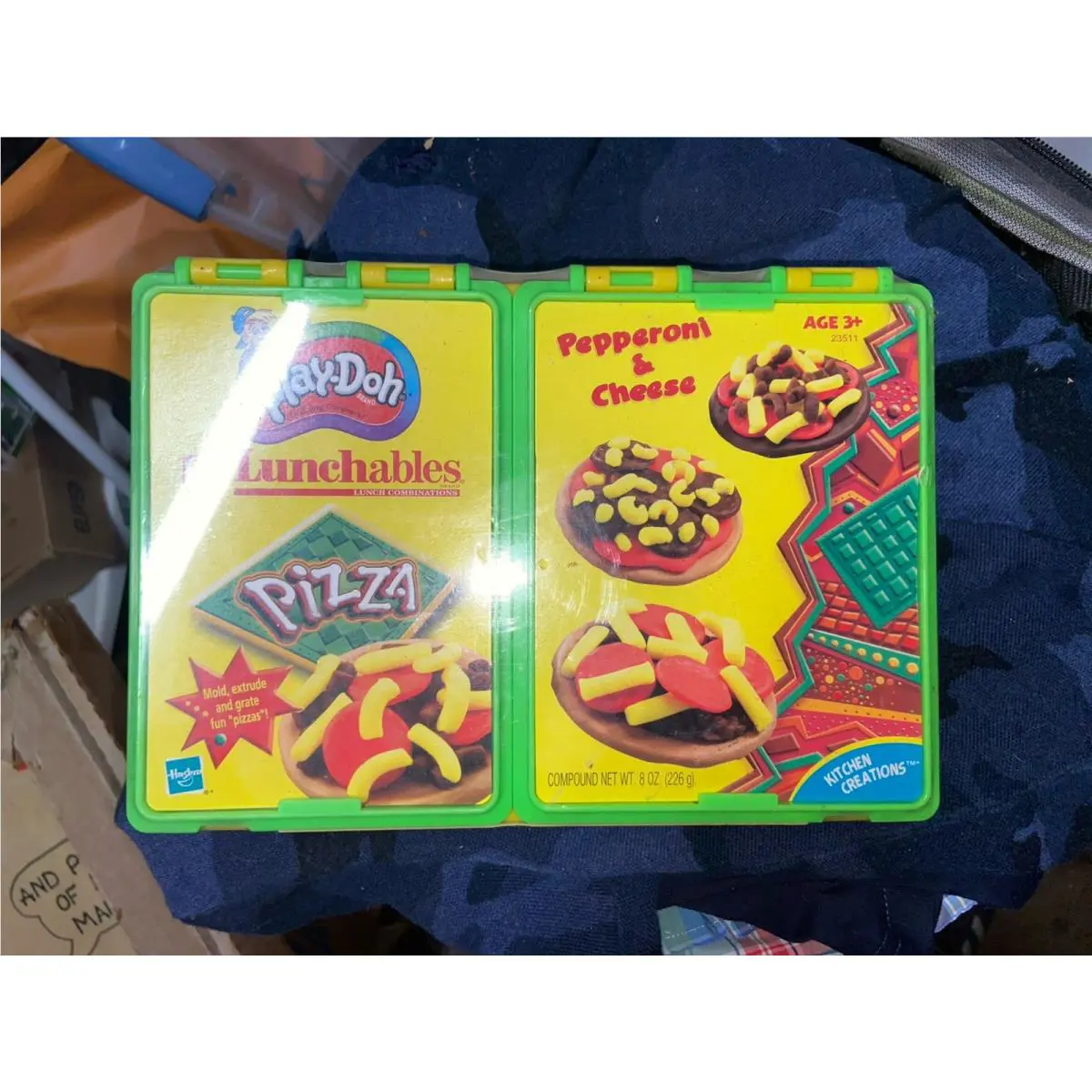Vintage Play-doh Lunchables Pizza Set - Pepperoni Cheese-1990s Hasbro-sealed