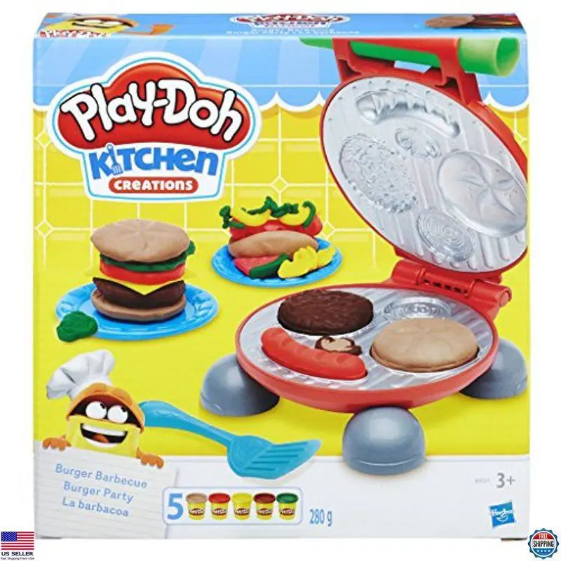 Burger Barbecue Play Set with Play-doh For Creative Fun and Imaginative Play