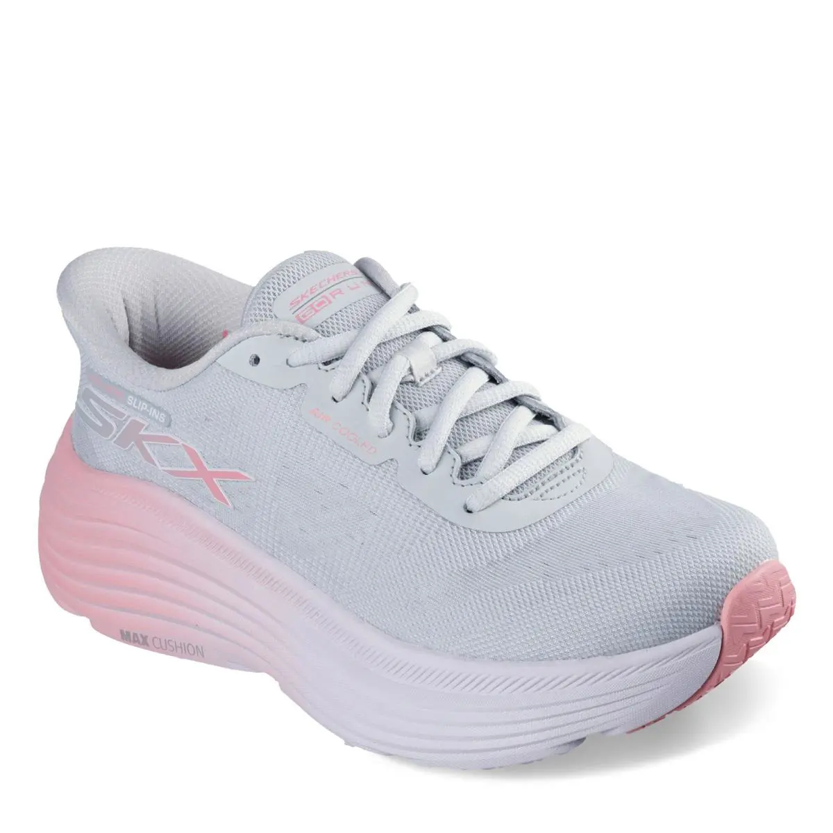 Women`s Skechers Slip-ins: Max Cushioning Endeavour - Hallandale Walking Shoe 1 - Grey Pink