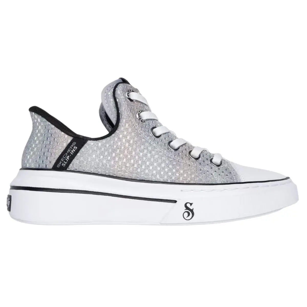 Skechers Women`s 186006 Snoop One Disco Snoop Silver Multi Slip-ins Casual Shoes - Silver Multi