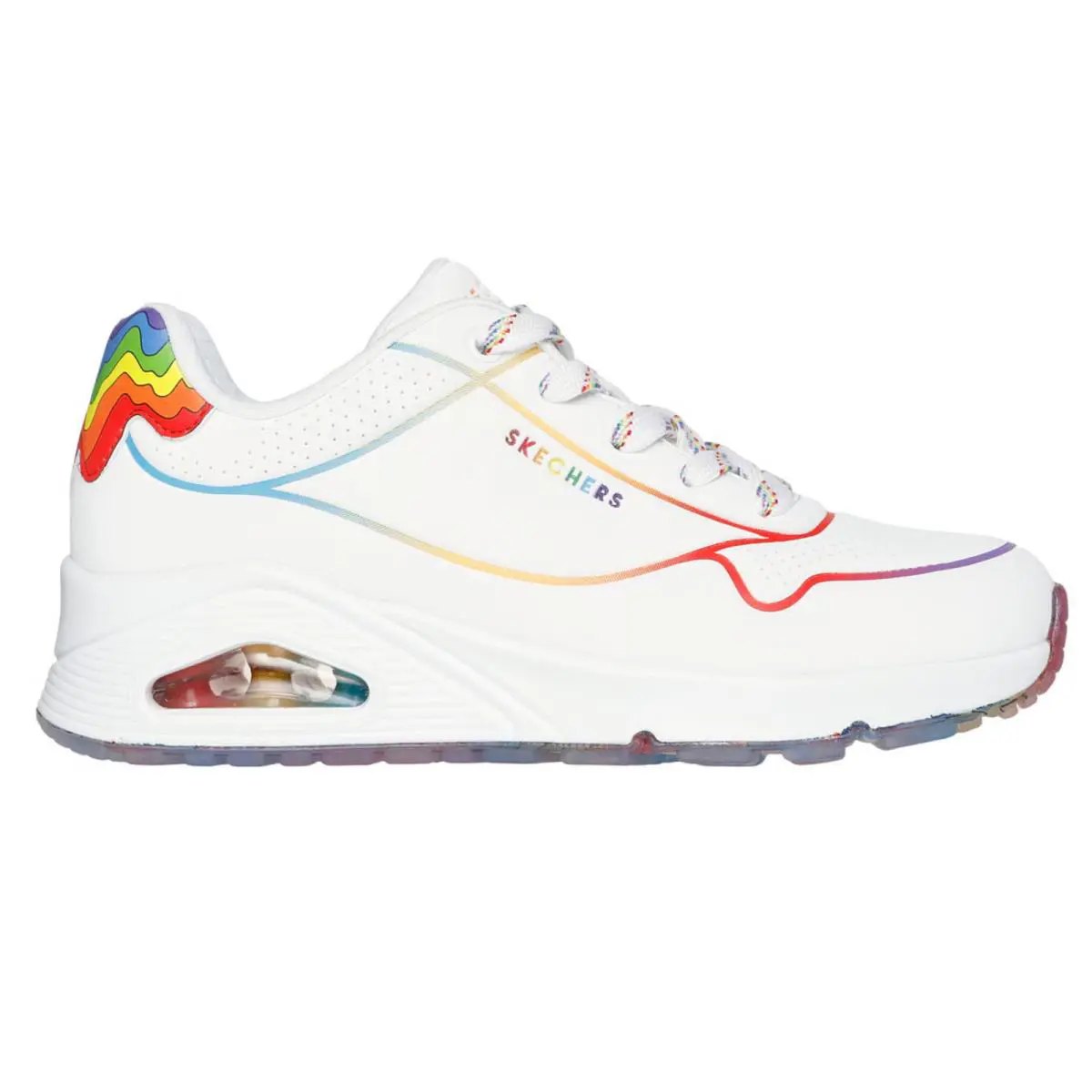 Skechers shoes - Jen Stark: Uno - Drizzl’n Rainbow - White Multi, Exterior: White Multi 0