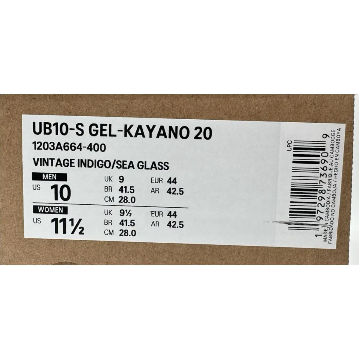 Asics shoes - ASICS UB10-S GEL-KAYANO 20 - 1203A664-400 - Blue (UPC: 197298736909) 9