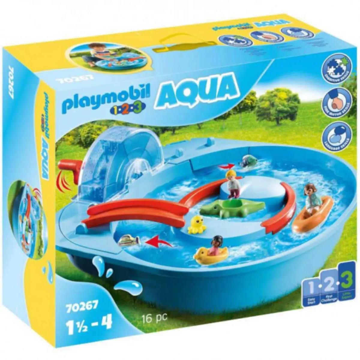Playmobil 123 Aqua Splish Splash Water Park Playset with Figures and Rafts