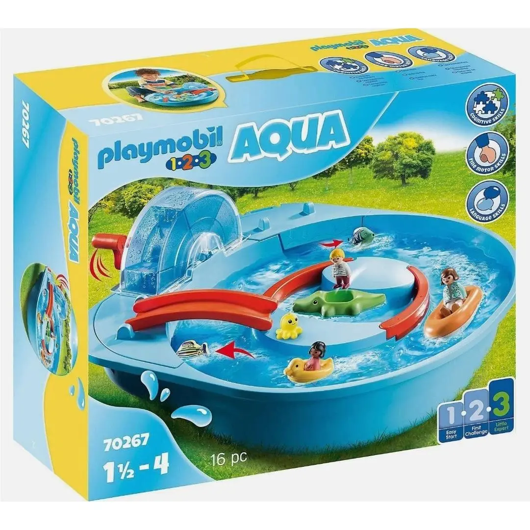 Playmobil 1-2-3 Aqua Splish Splash Water Park 70267 16 Piece Water Play Set
