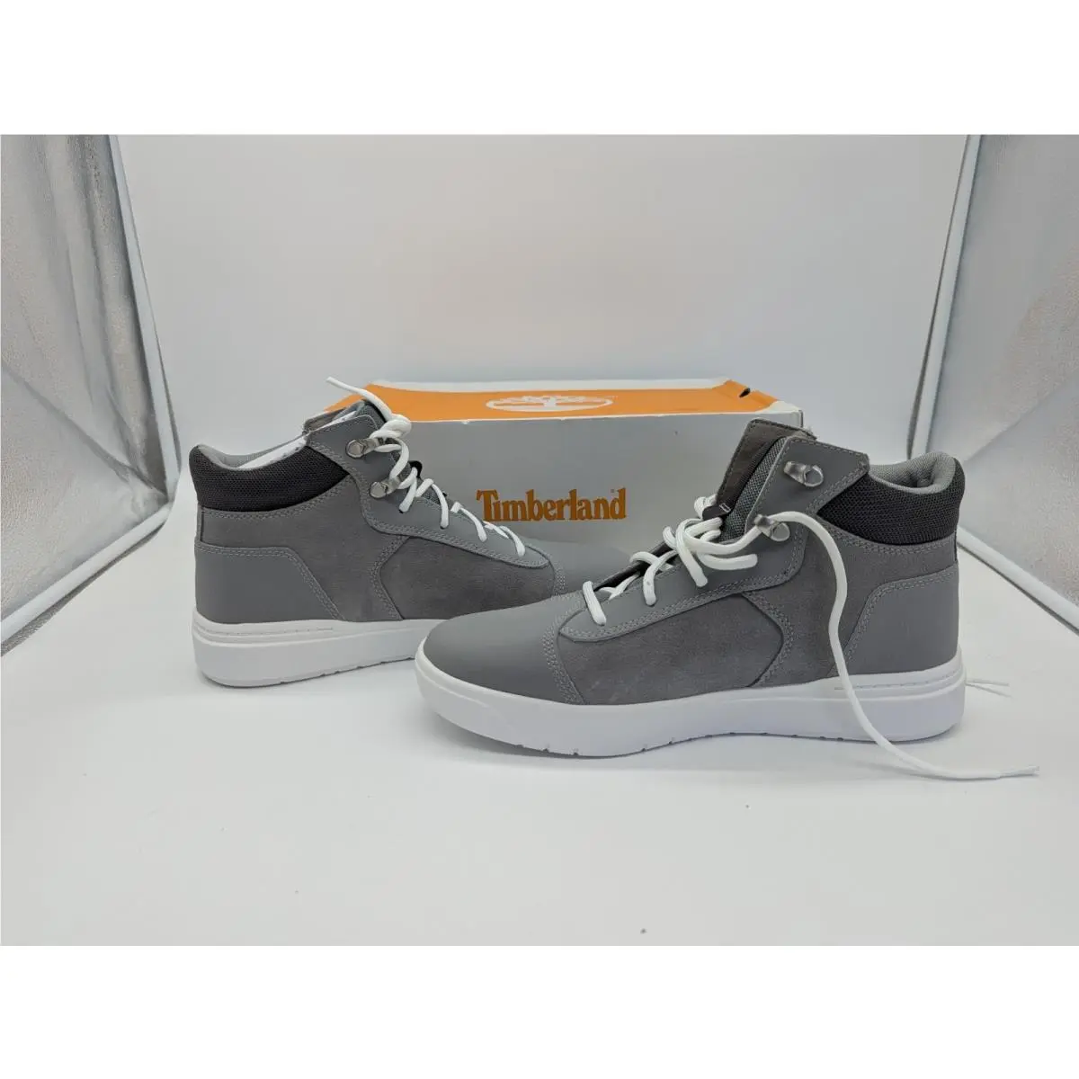 Timberland Men`s Seneca Bay Sneaker Boot Medium Grey Leather A5X7N Size 9