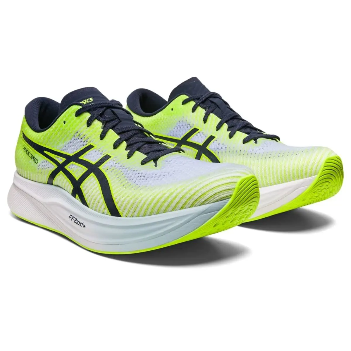 Asics Men`s Magic Speed 2 Running Shoes 12.5 Hazard Green/midnight 1011B443-300 - Hazard Green/ Mednight