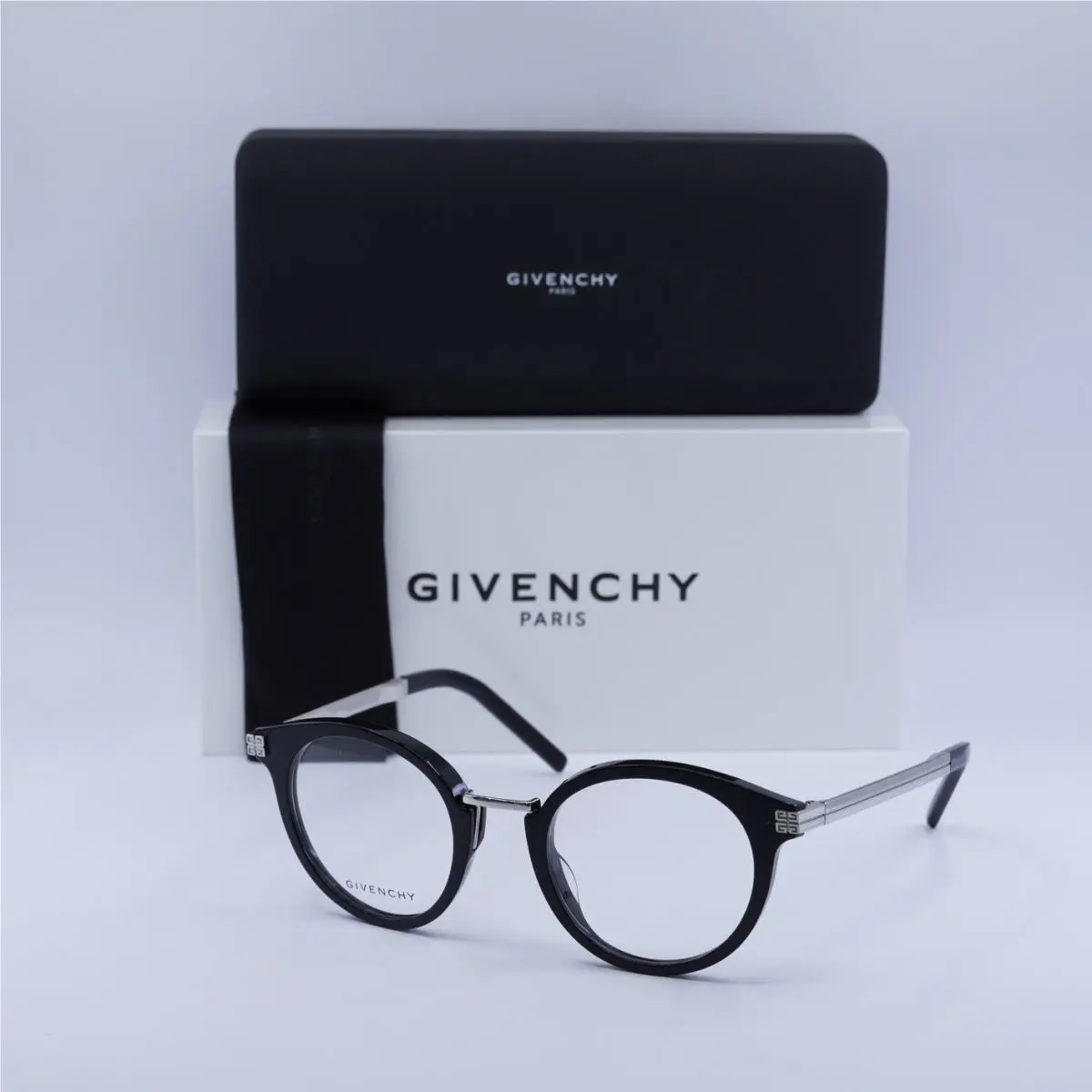 GV50013U 001 Shiny Black/silver 49mm Eyeglasses by Givenchy