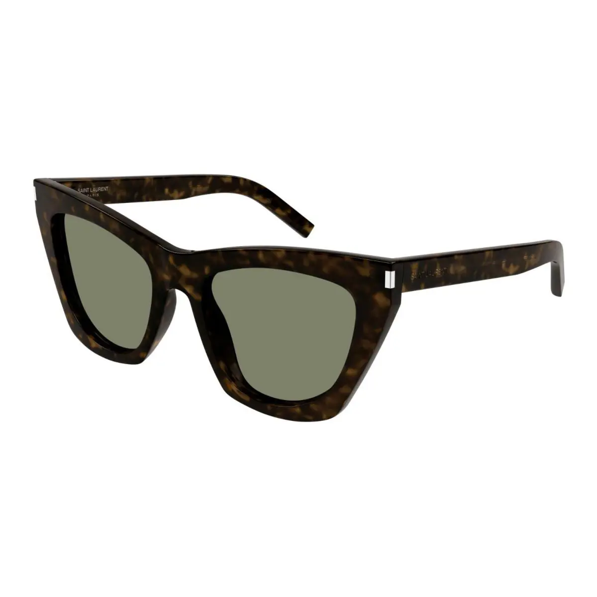 Saint Laurent Kate SL 214 Shiny Dark Havana/green 033 Sunglasses