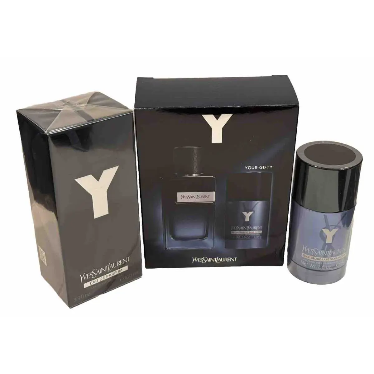 Y by Yves Saint Laurent 3.3oz Edp Spray+2.6oz Deodorant Stick 2 Pcs