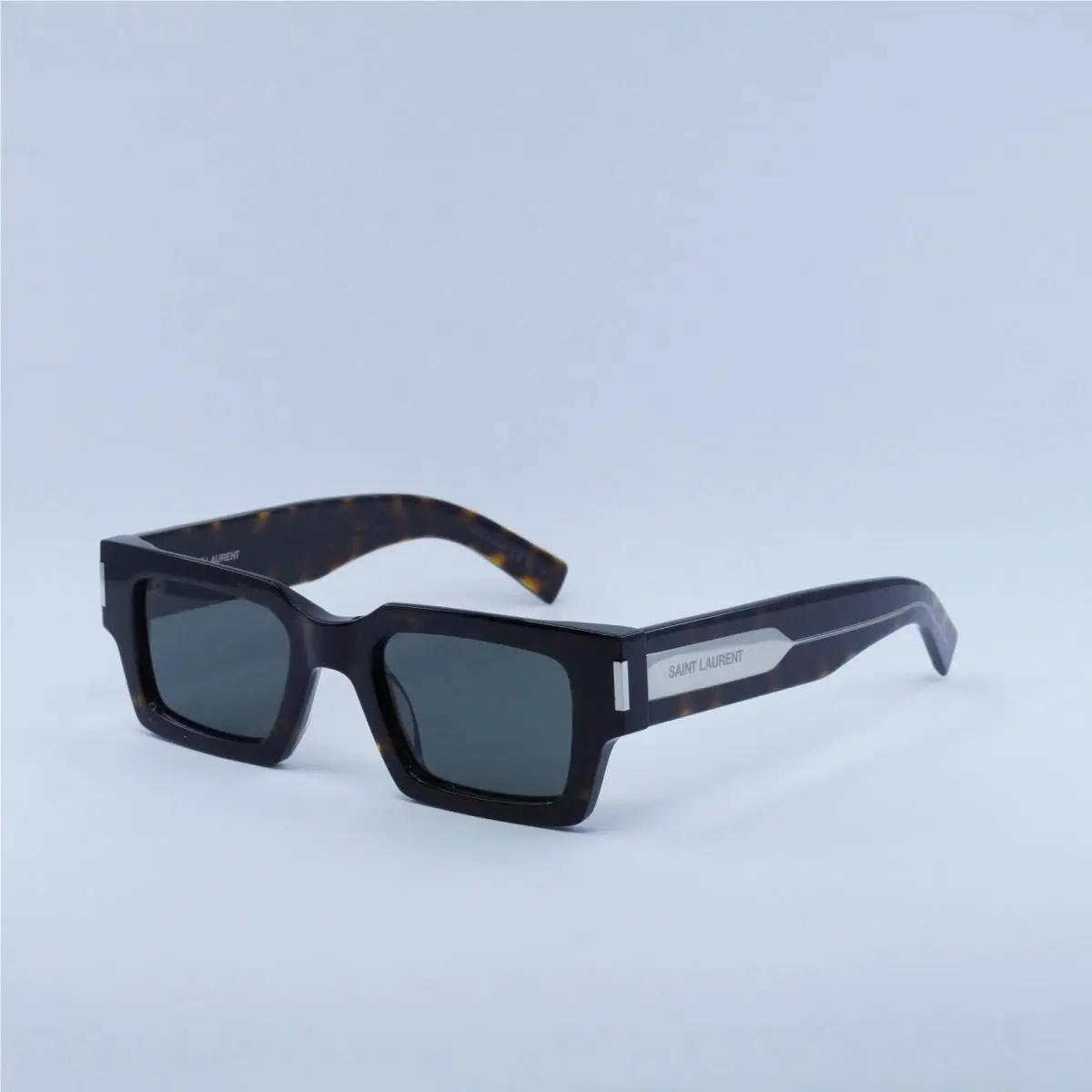 Saint Laurent SL572 002 Dark Havana with Silver/grey 50-22-145 Sunglasses by Yves Saint Laurent