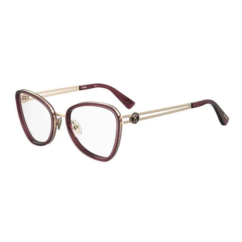 Moschino MOS584 0LHF 00 Burgundy 52mm Eyeglasses - Frame: Burgundy, Lens: Clear Demo Lenses, code: 0LHF00