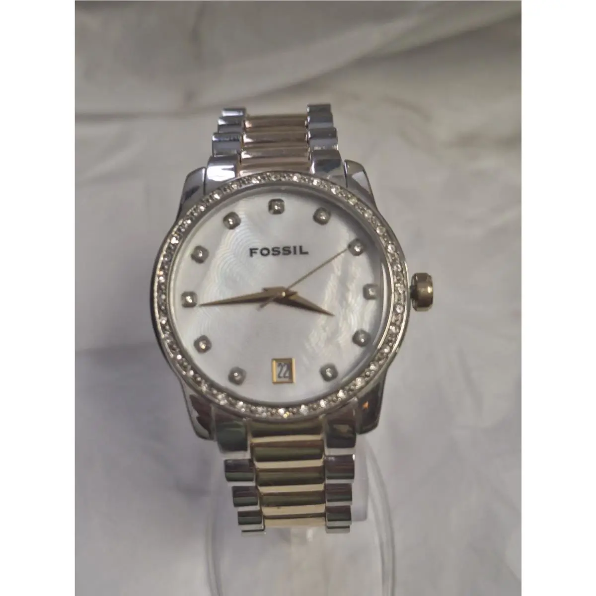 Fossil Ladies F2 Three-hand Silver and Gold Stainless Steel Watch es1269