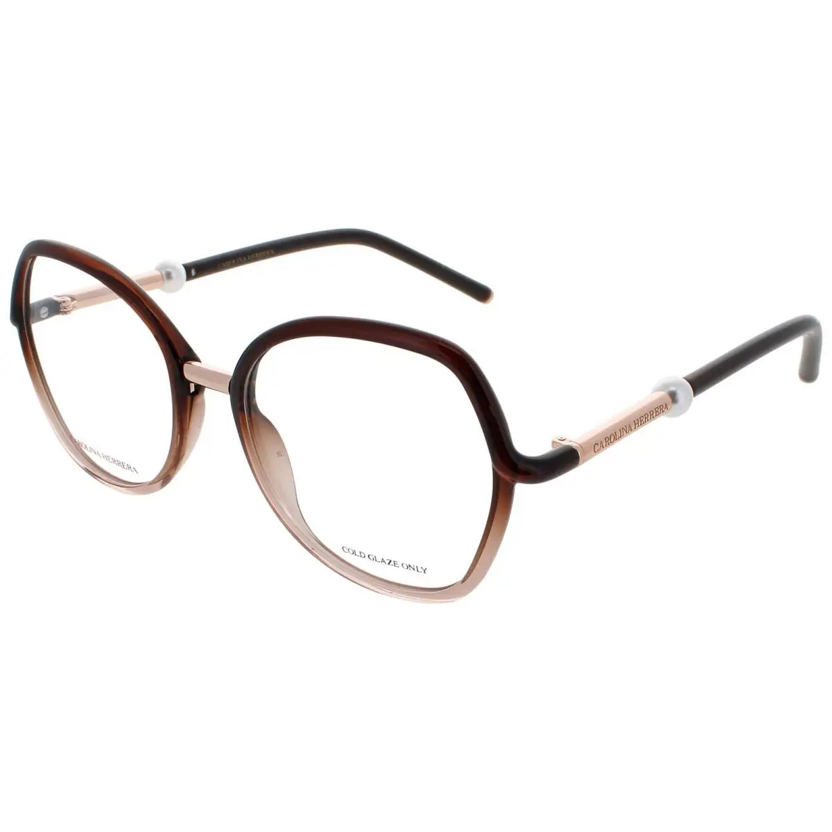 Carolina Herrera Woman 53mm Brown Opticals HER0080-08M-53 - Frame: Brown, Lens: No Color, Other Frame: Brown Nude