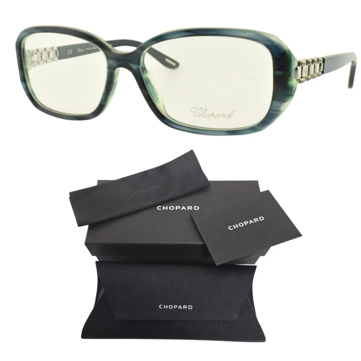 Chopard VCH155S 0931 53-15-135 Blue Rectangle Full Rim Womens Optical Frame - Frame: Blue