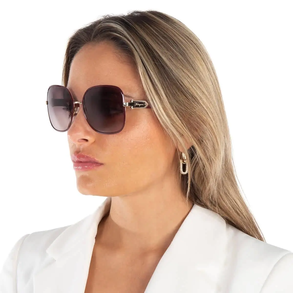 Salvatore Ferragamo Bordeaux Gradient Square Ladies Sunglasses SF150S 728 59