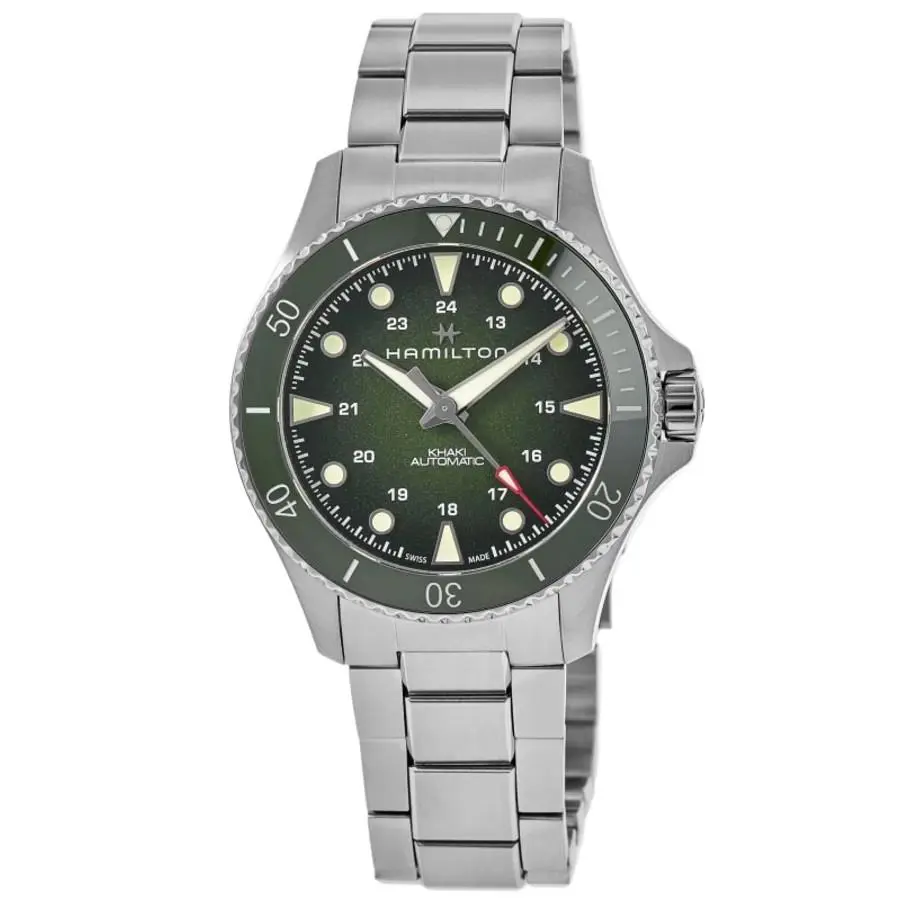 Hamilton Khaki Navy Scuba Auto Green Dial Steel Men`s Watch H82525160