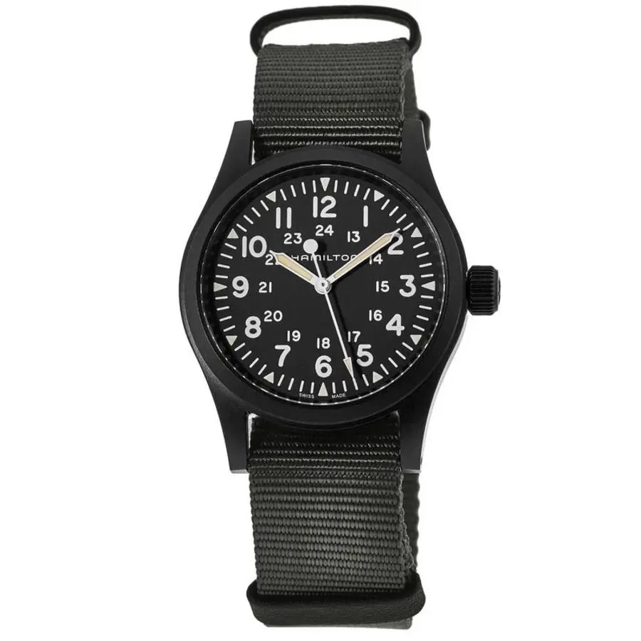 Hamilton Khaki Field Mechanical Black Dial Fabric Men`s Watch H69409930