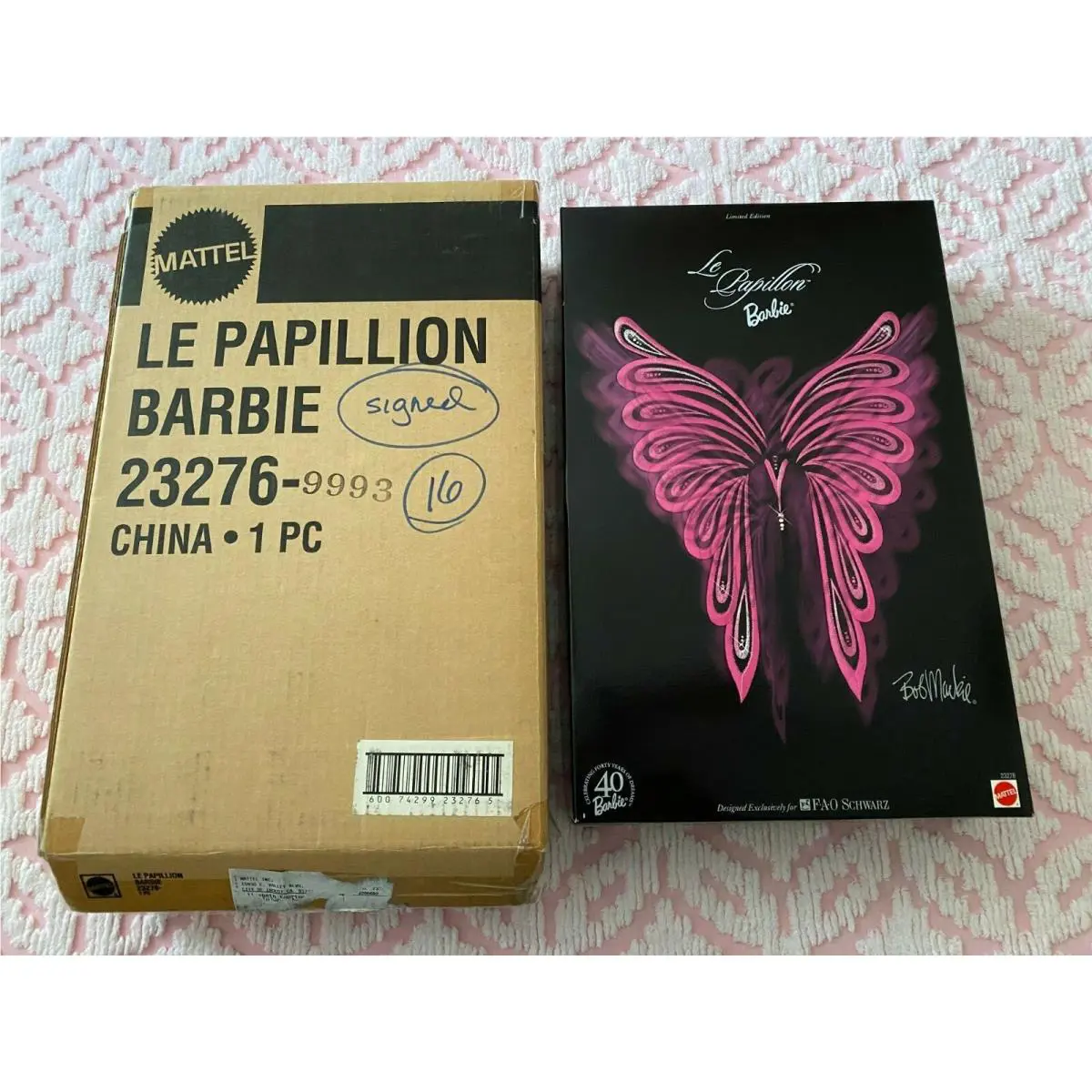 1999 Signed by Bob Mackie Le Papillon Barbie Limited Edition Coa Shipper Box