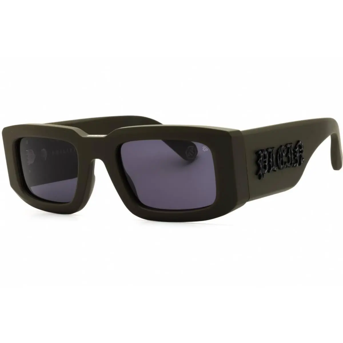 Philipp Plein SPP149 0C02 Matte Green/blue Sunglasses 54-21-145 - Frame: Matte Green, Lens: Blue