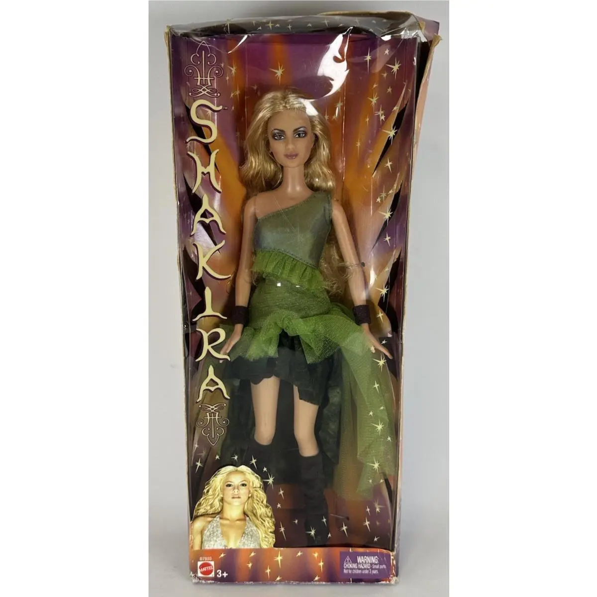 Shakira 2003 Mattel Barbie Green Awards Dress Vintage Doll
