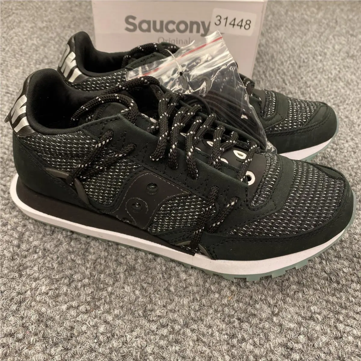 Saucony Jazz Dst Shoes Mens Size 5 Womens 6.5 Black Reflective Sneaker S70547-1