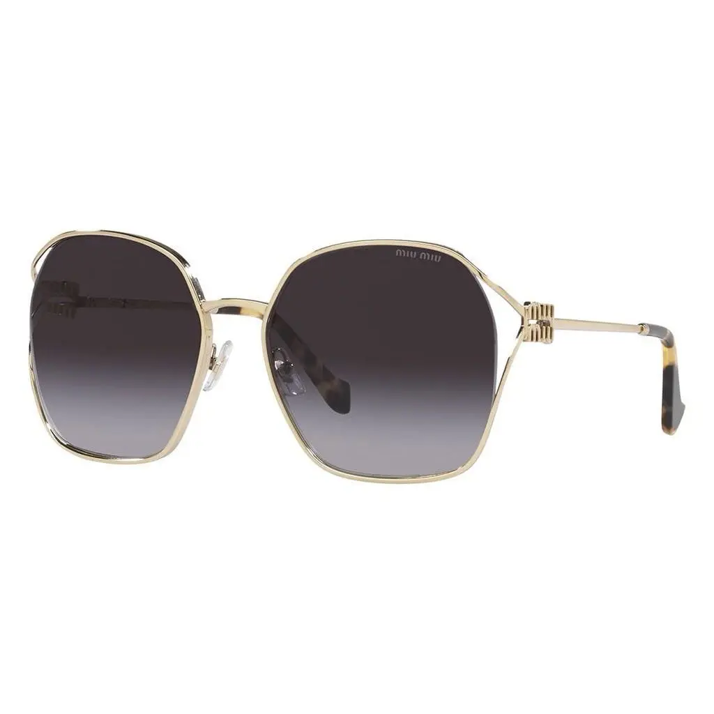 Miu Miu MU 52WS ZVN5D1 Pale Gold Grey Gradient Lens Women Sunglasses