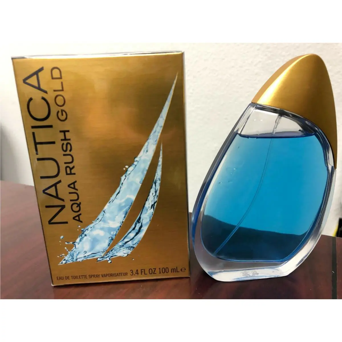 Nautica Aqua Rush Gold 3.4 FL oz / 100 ML Eau De Toilette Spray Box