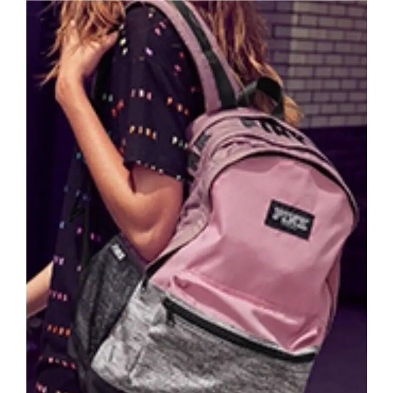 Victoria`s Secret Pink Campus Backpack Laptop Travel Book Bag Tote Rare Gift