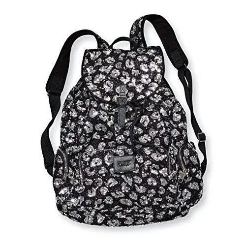 Victoria s Secret Pink Bling Sequin Canvas Backpack School Travel Bag Tote Rare