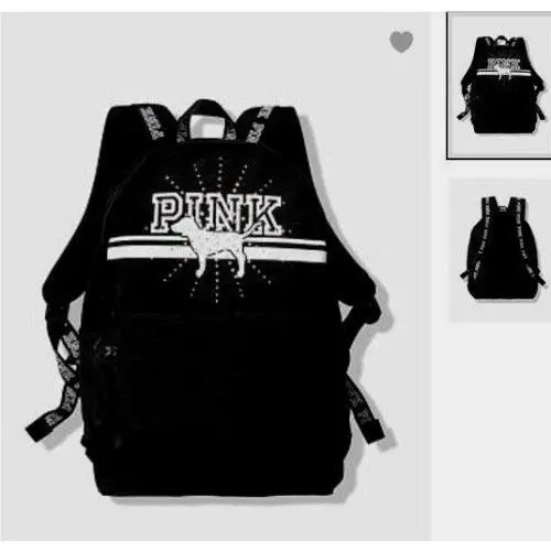 Victoria`s Secret Pink Campus Backpack Laptop Travel Book Bag Tote Rare Gift