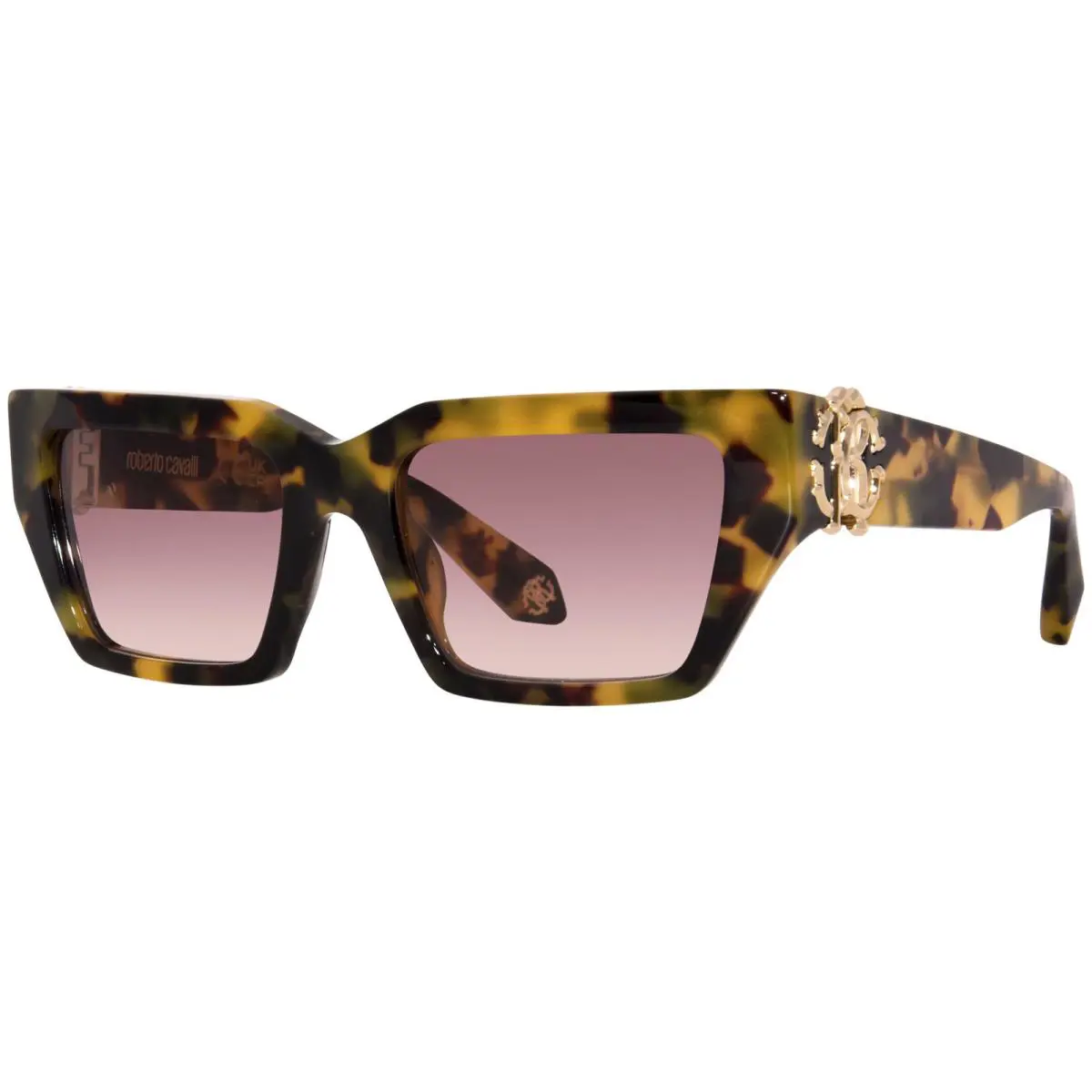 Roberto Cavalli SRC016 0AGG Sunglasses Women`s Vintage Havana/rose Gradient 55mm