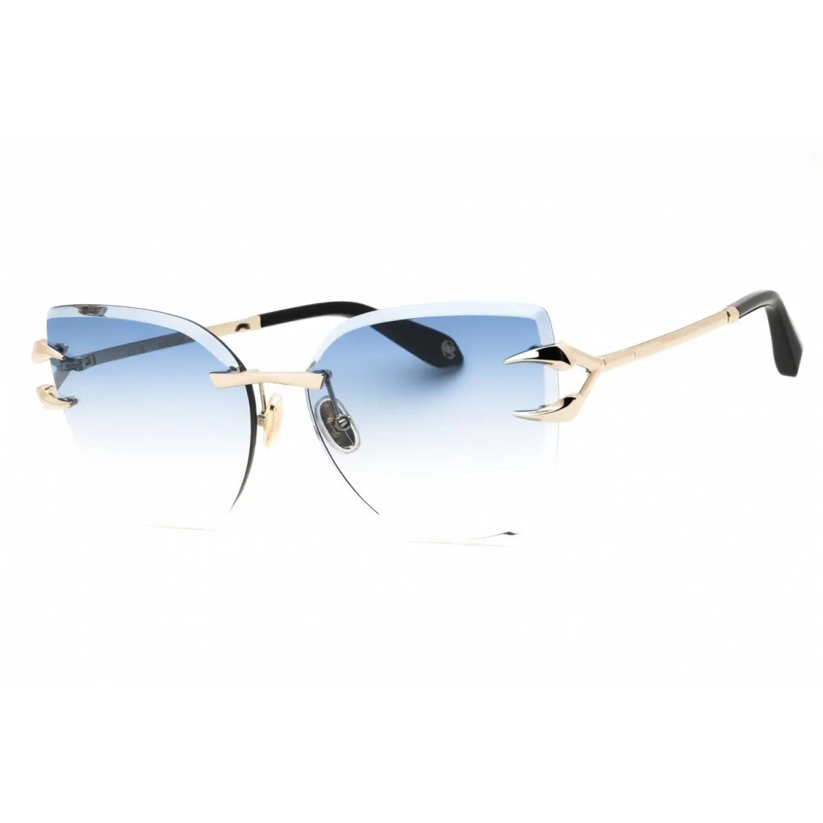 Roberto Cavalli SRC043 594B Sunglasses Gold Frame Blue Gradient Lenses 62mm