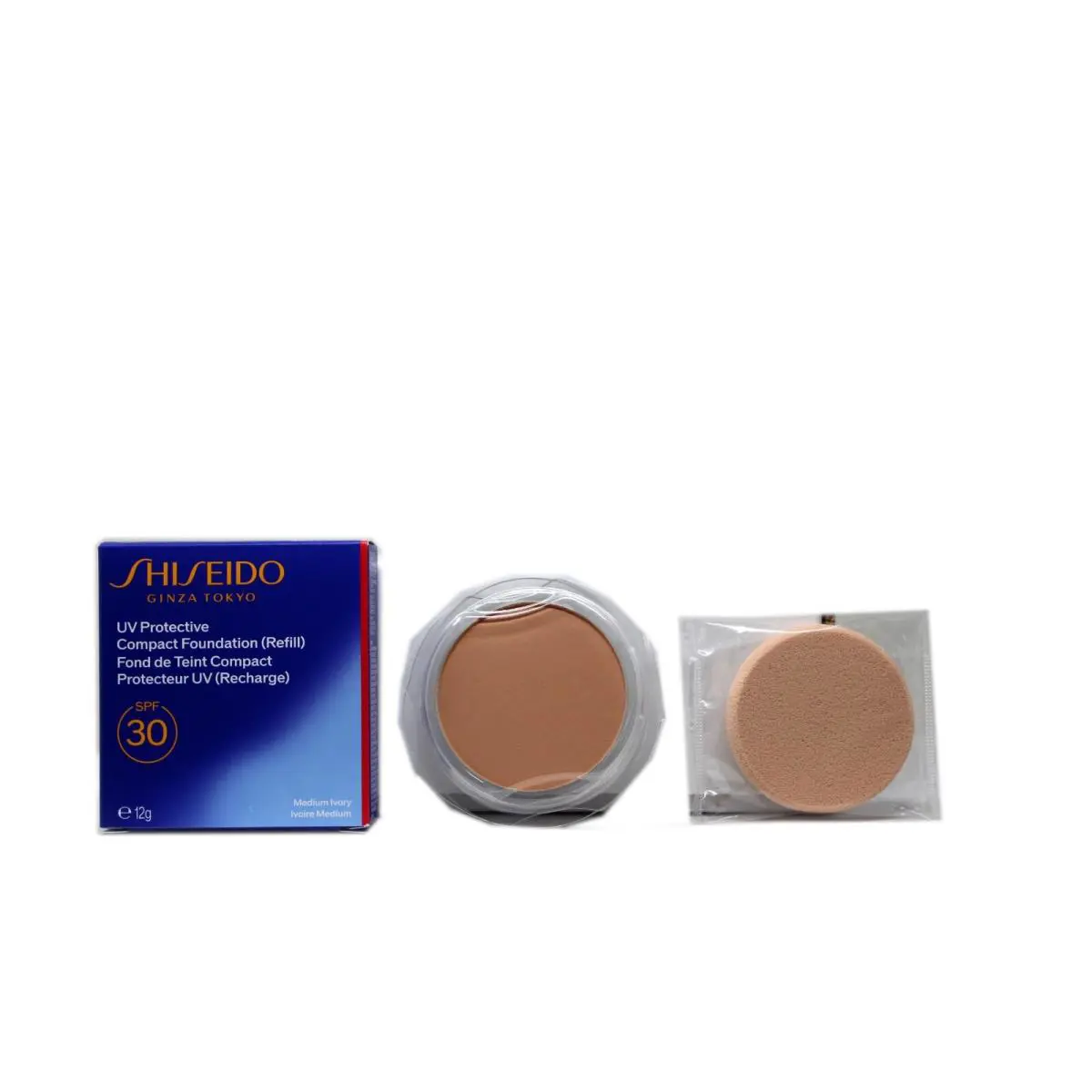 UV Protective Compact Foundation Refill SPF30 12G Medium Ivory by Shiseido