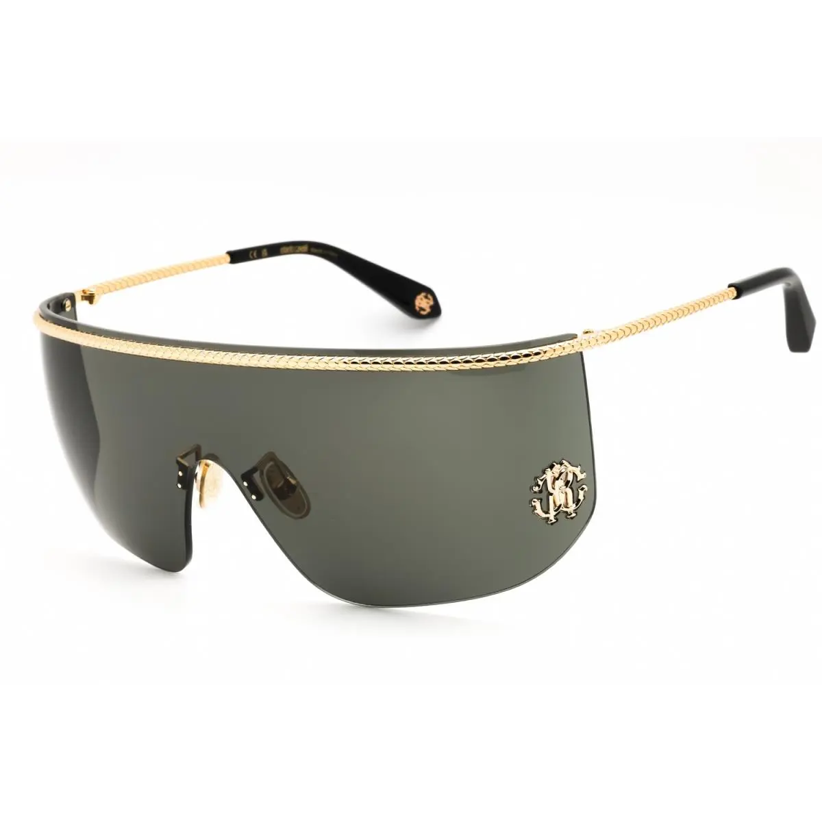 Roberto Cavalli SRC012M 0300 Sunglasses Gold Frame Grey Lenses 99mm