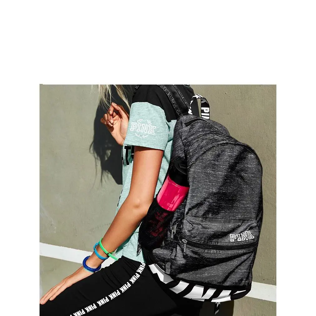 Victoria`s Secret Pink Campus Backpack Laptop Travel Book Bag Tote Rare Gift