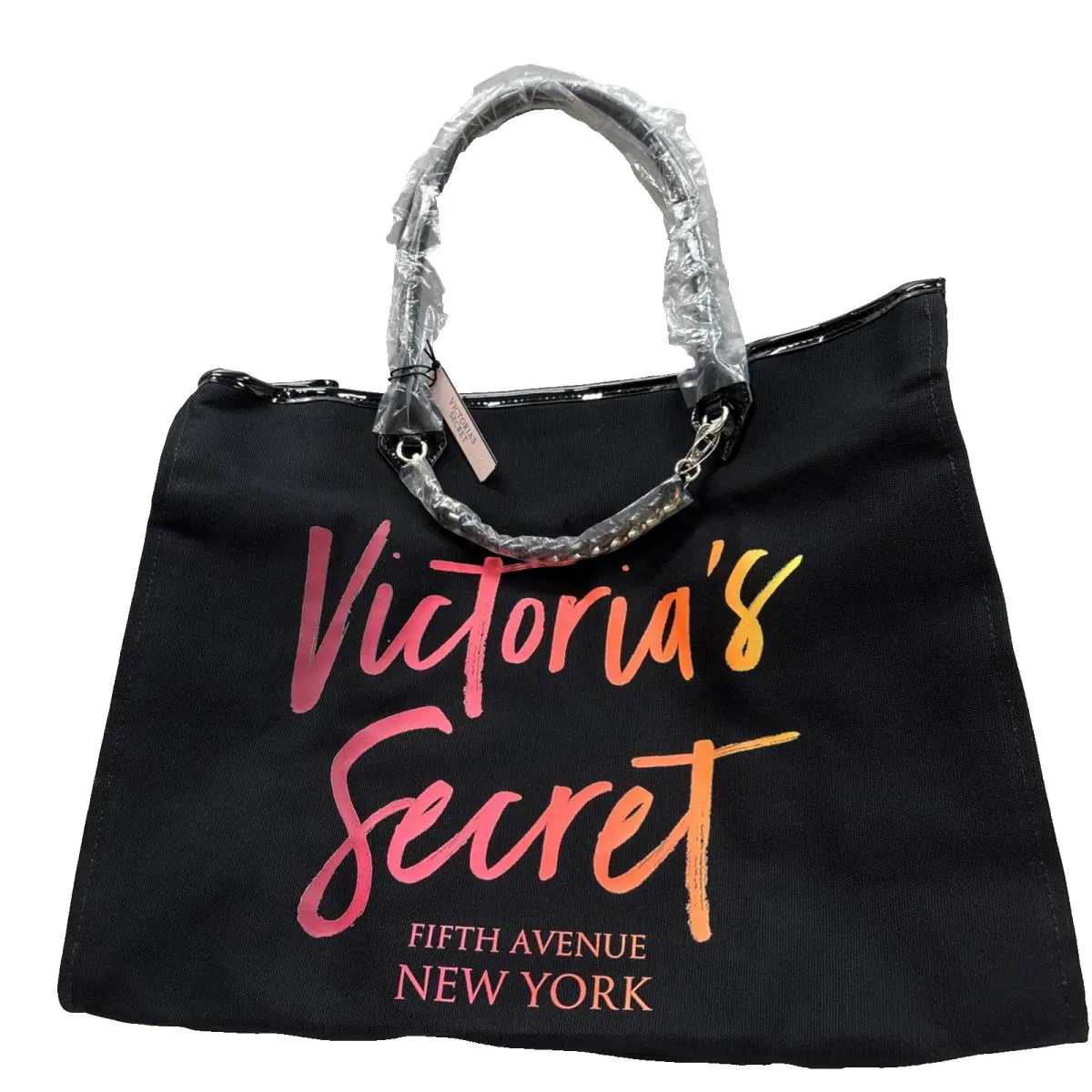 Victoria’s Secret Fifth Avenue York Large Tote Bag Black Rainbow