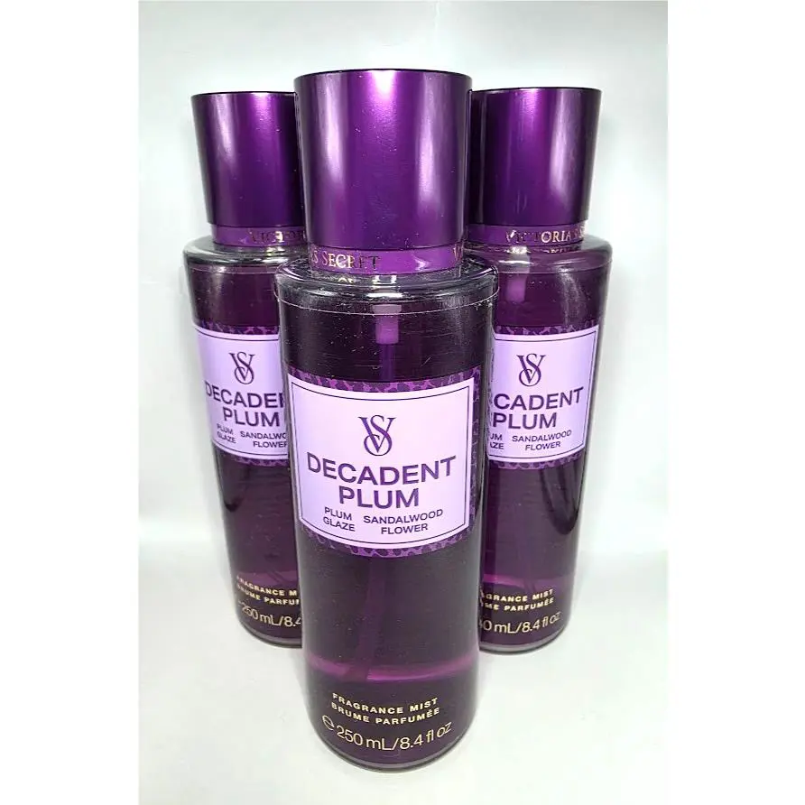 Victoria`s Secret Decadent Plum Body Mist 8.4 FL OZ Each 3