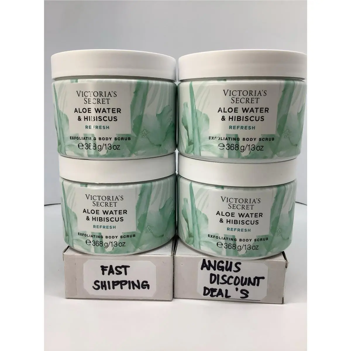 Victoria`s Secret Aloe Water Hibiscus Exfoliating Body Scrub “4 Pack”