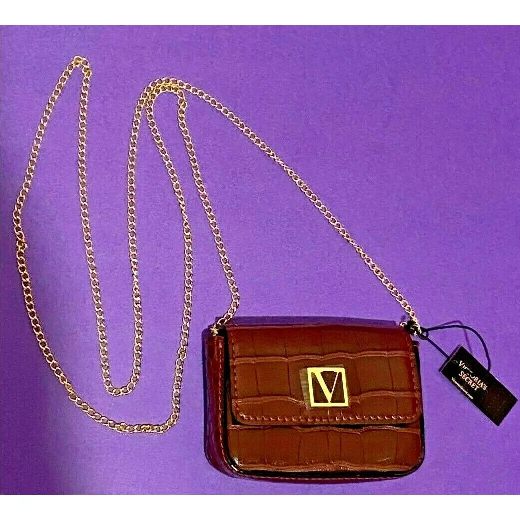 Victoria`s Secret Crimson Croc Micro Shoulder Crossbody Bag