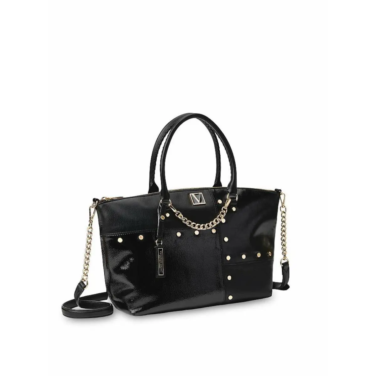 Victoria’s Secret The Victoria Slouchy Satchel Bag Black - Exterior: Black, Lining: Black, Handle/Strap: Black