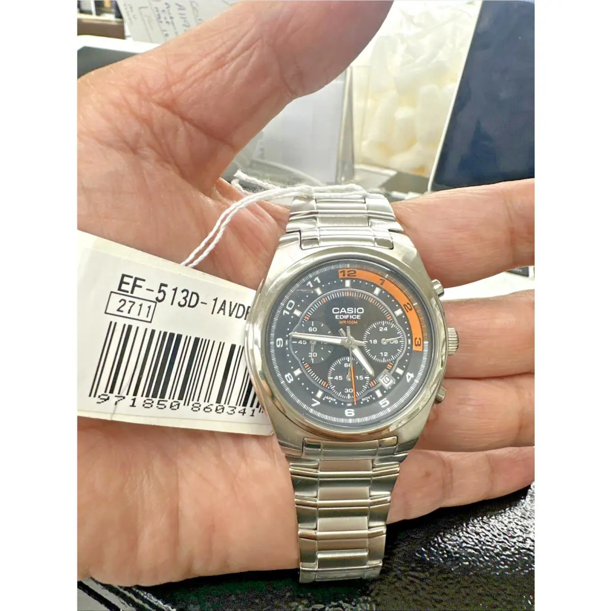 Casio Men’s EdificeEF-513D-1AV Stainless Style Watch