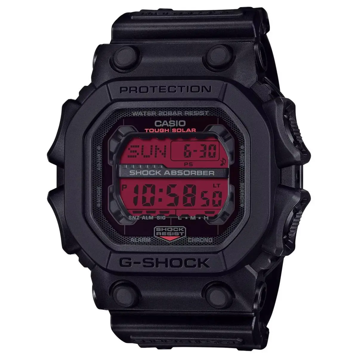 G-shock Classic Solar-powered Watch - Black with Red Dial GX-56BBR-1CR by Casio