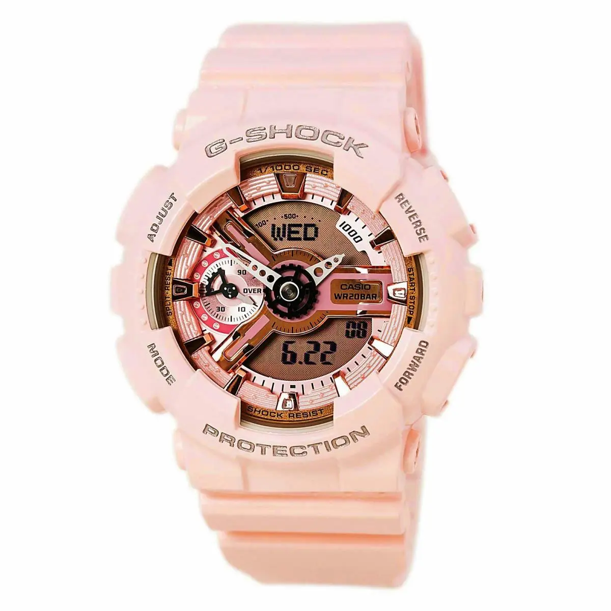 Casio GMAS110MP-4A1 Lady`s Ana-digi Pink Dial Pink Band Dive Watch