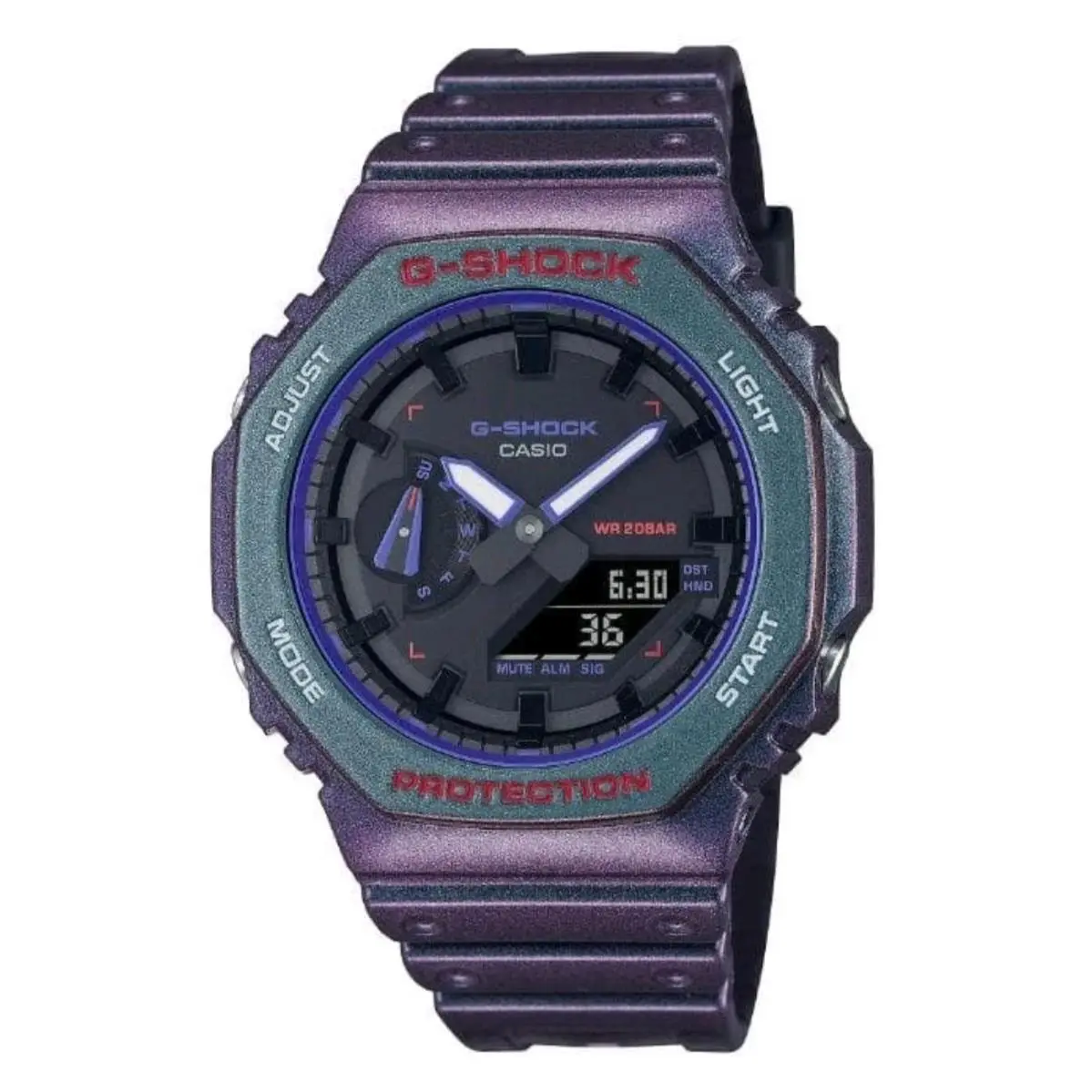 Casio G-shock GA-2100AH-6A Polarized Purple-green Gaming Watch GA2100AH
