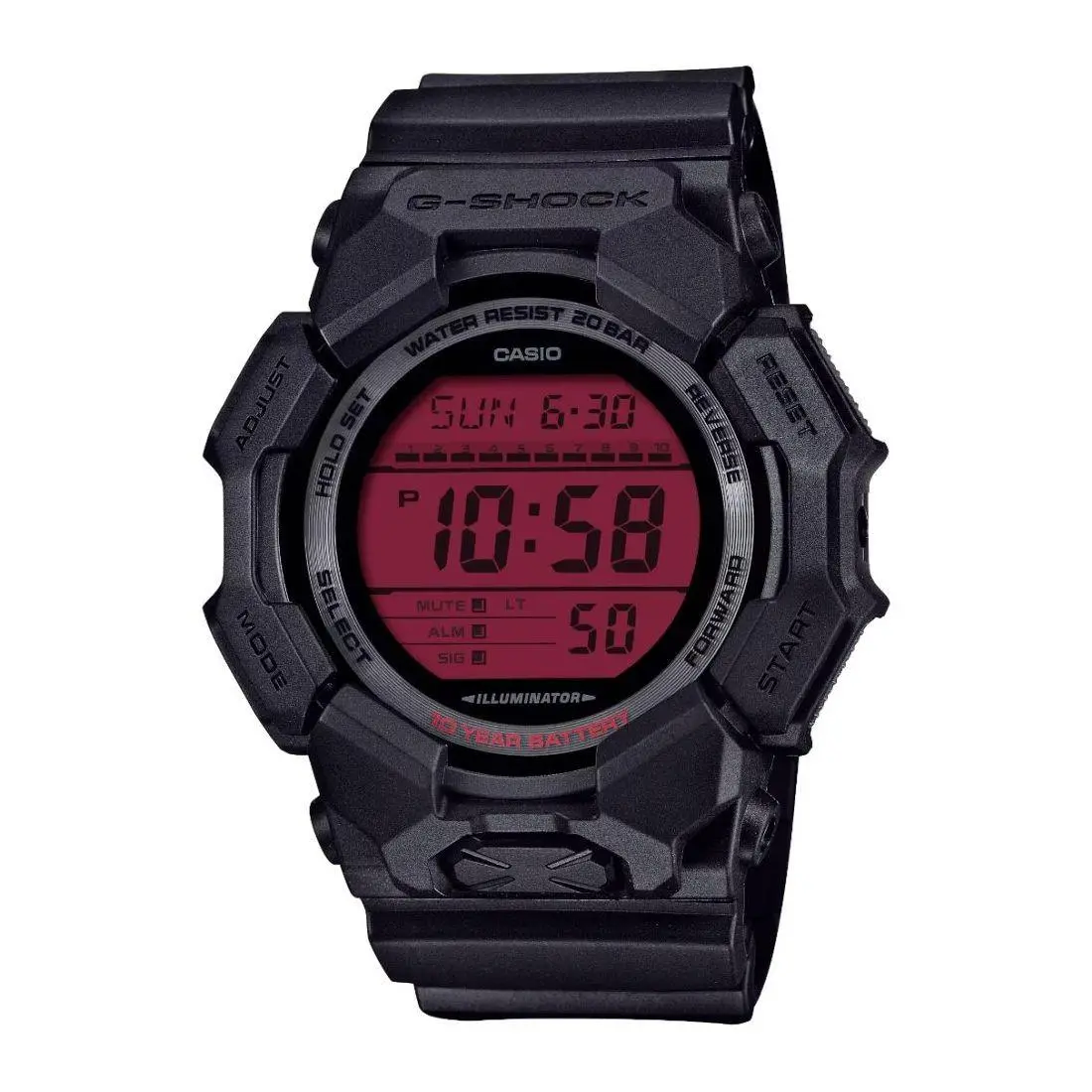 Casio G-shock GD-010 Series Men`s Red Digital Dial Watch GD-010BBR-1