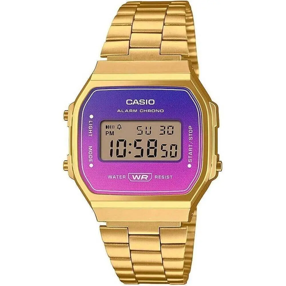 Casio A168WERG-2A Gold Vintage Gradient Digital Stainless Watch A168WERG
