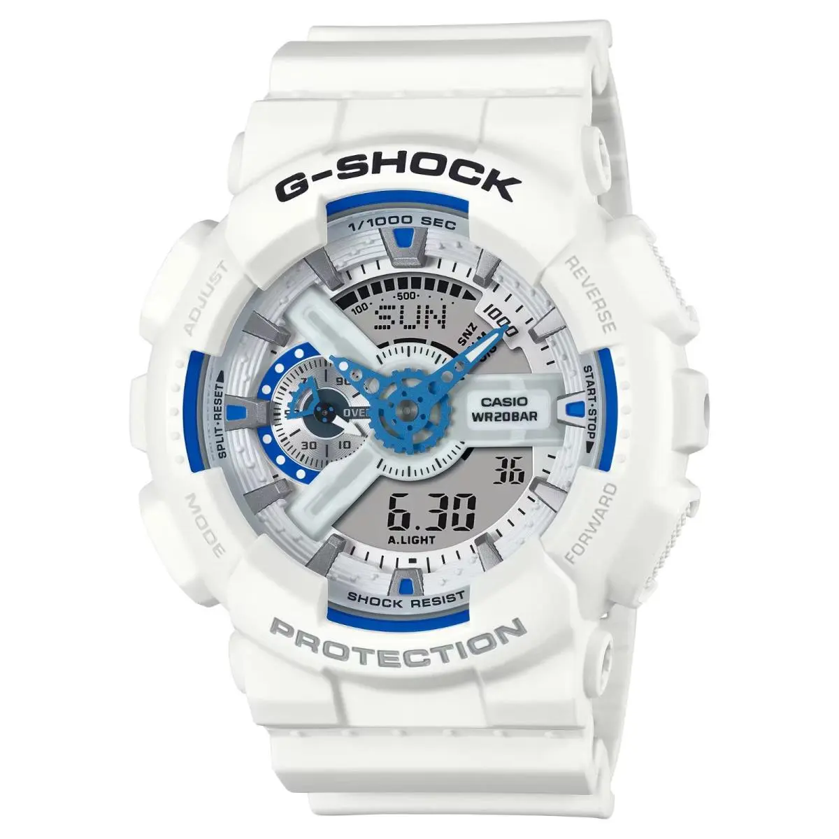 G-shock Analog-digital 110 Series Men`s White Watch GA110HDS-7A by Casio