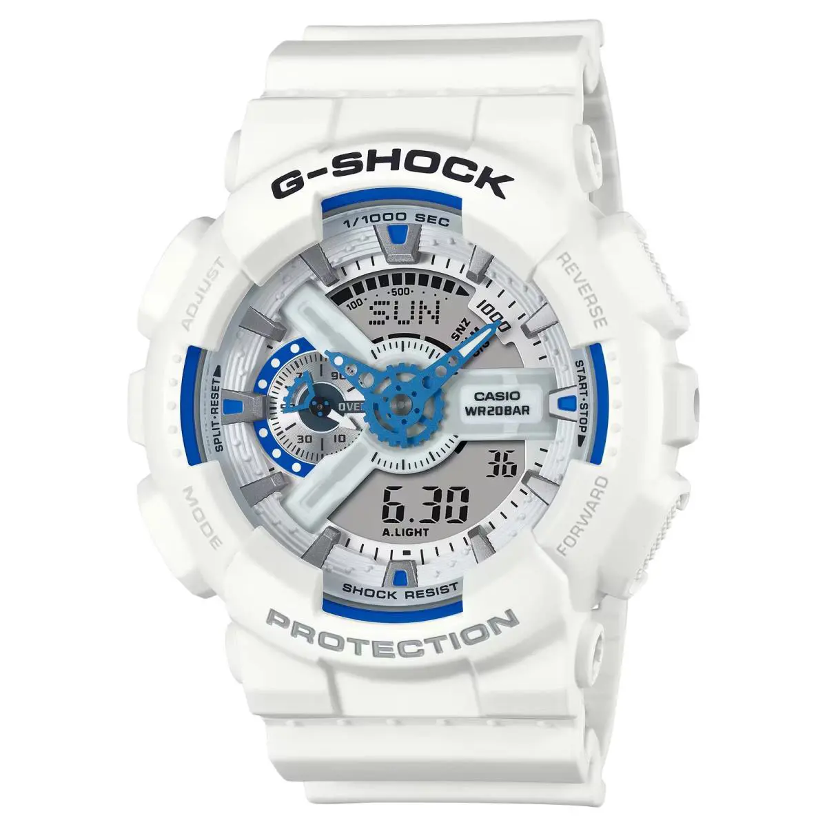 G-shock GA110HDS-7A Summer Seas White Blue Lume Dial Ana-digi Resin + Box